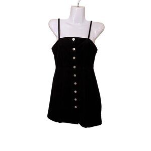 Black Corduroy Mini Dress With Button-Front Small‎ A Love Tree Acedemia